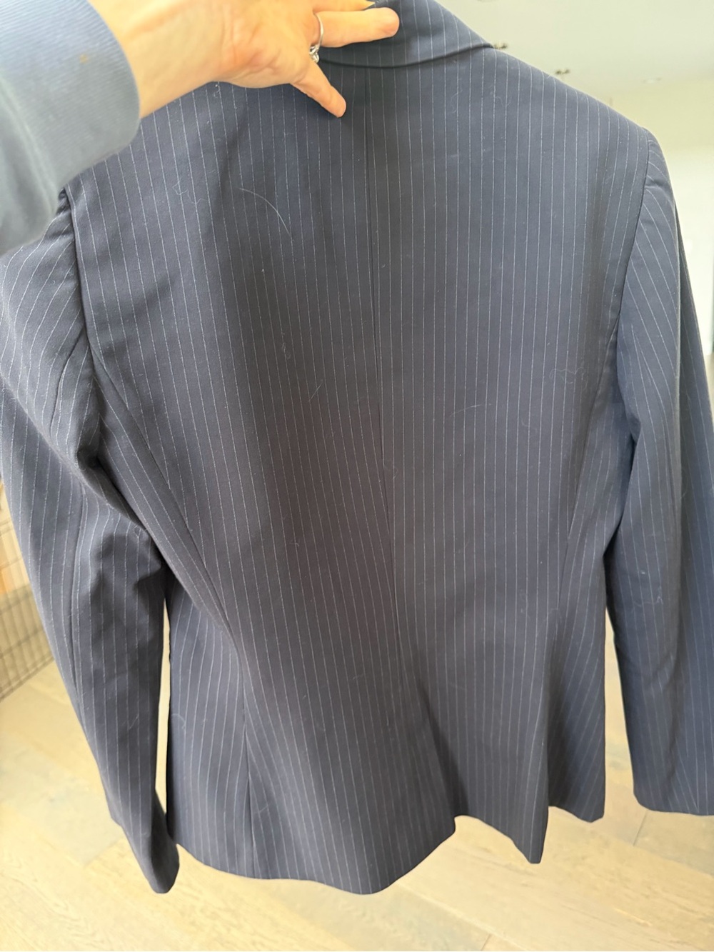 Navy Pinstripe women’s tahari Blazer - Classic Tailored Jacket